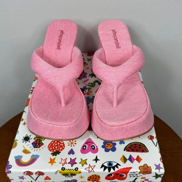 Jeffrey Campbell Shoes - New Jeffrey Campbell Denim Drippin Sandal in Pink Women's Size 6